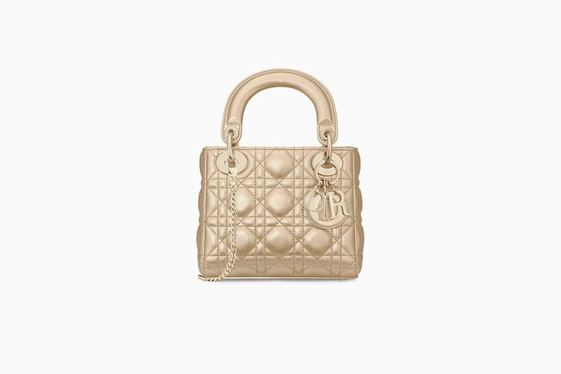 Mini Lady Dior bag in Gold-Tone Calfskin