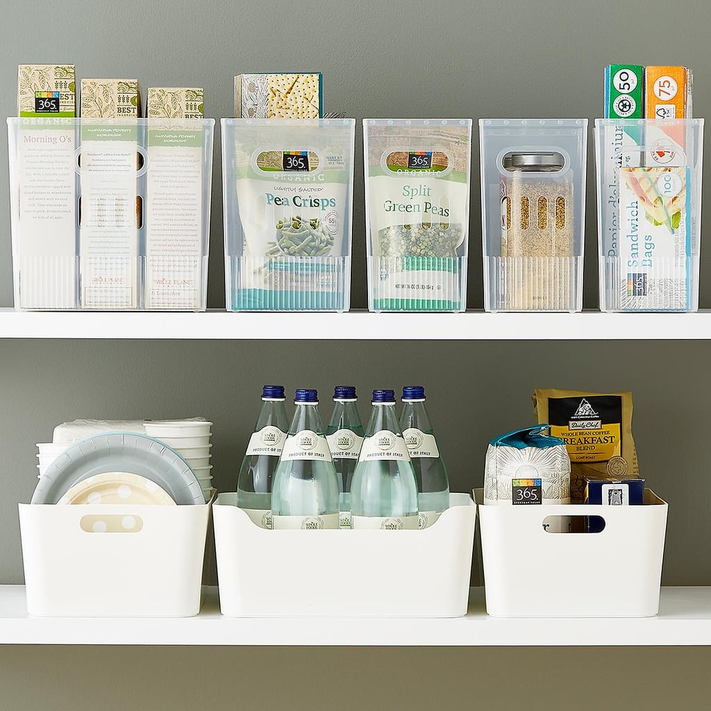 White Plastic Storage Bin With Handles