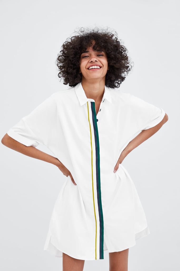 Zara Shirt Dress With Stripe