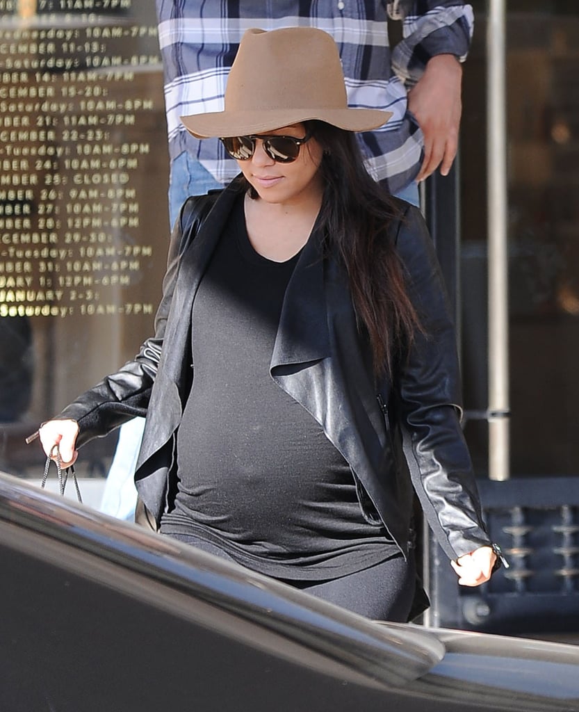 Kourtney Kardashian's baby bump was on display when she went shopping at Barneys New York in Beverly Hills on Saturday.