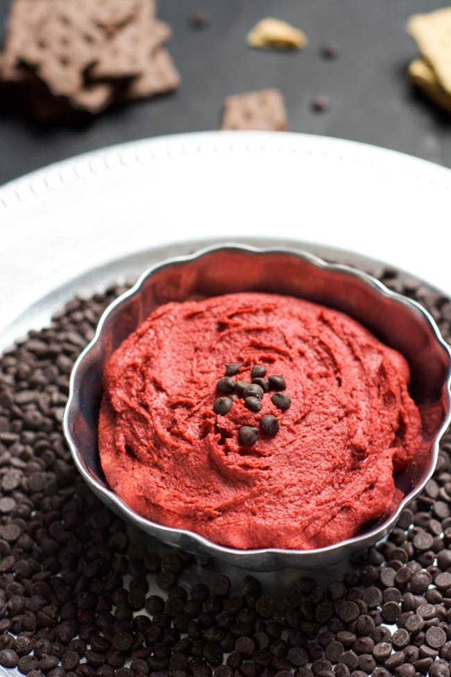 Skinny Red Velvet Cookie Dough Hummus