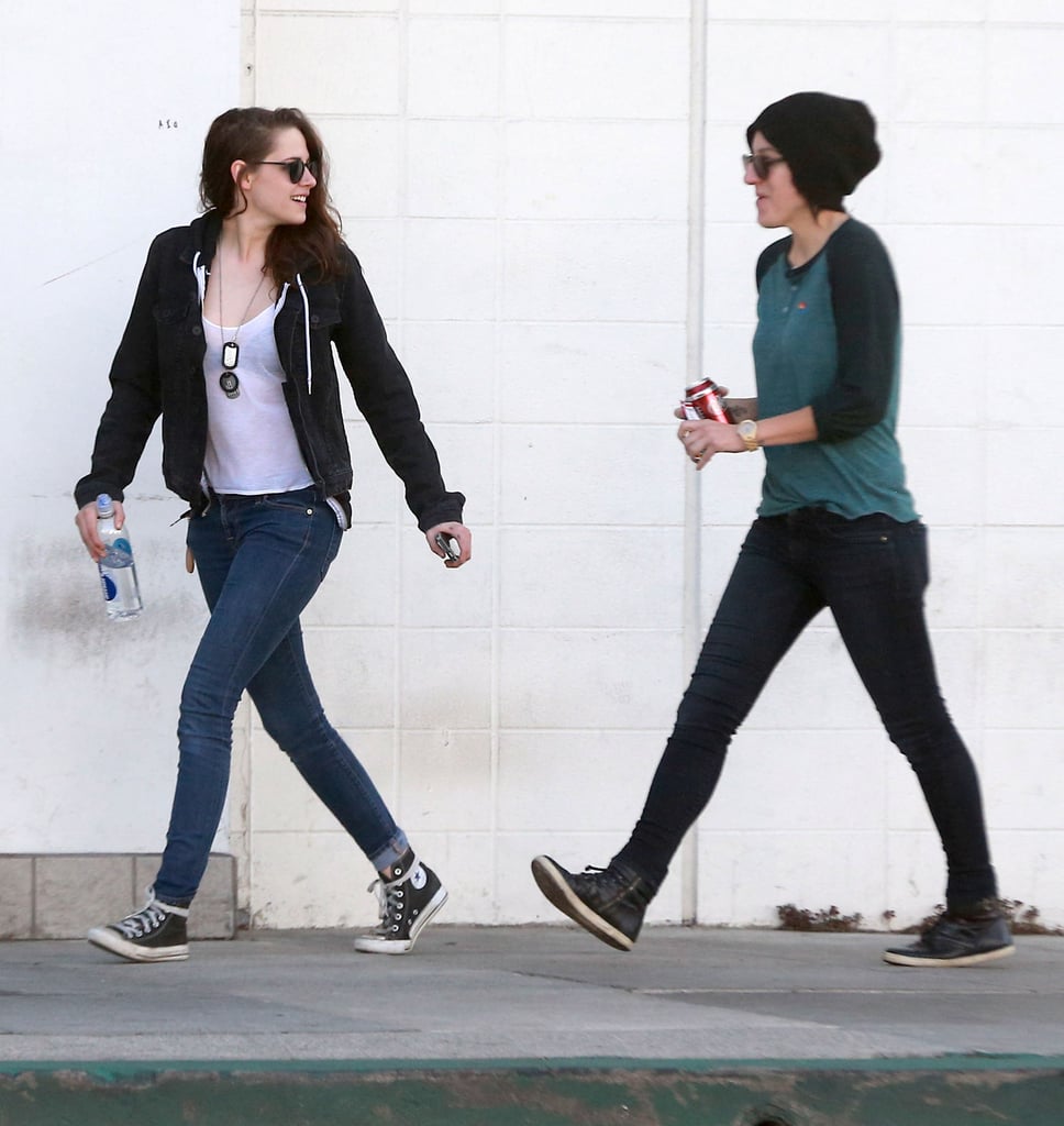 Kristen chatted with a friend.