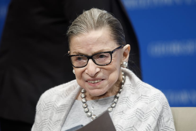 WASHINGTON, DC - SEPTEMBER 12:  Supreme Court Justice Ruth Bader Ginsburg delivers remarks at the Georgetown Law Center on September 12, 2019, in Washington, DC.  Justice Ginsburg spoke to over 300 attendees about the Supreme Court's previous term. (Photo