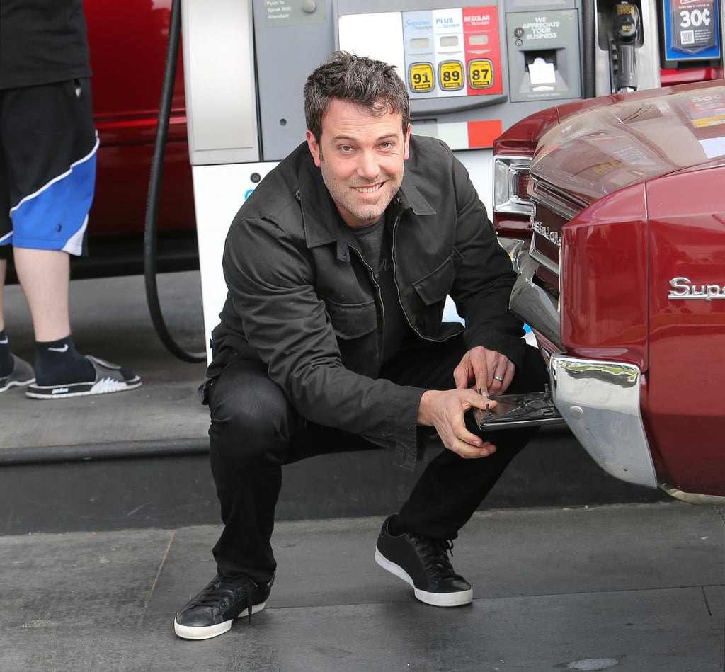 Ben Affleck pumped gas in LA on Wednesday.