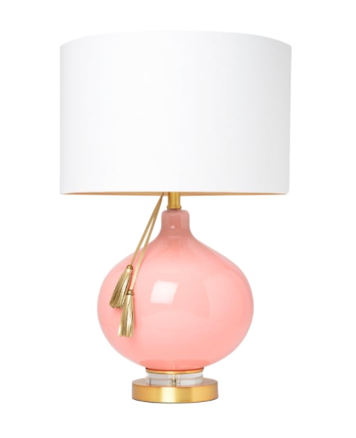 Cupcakes and Cashmere Glass Table Lamp With Leather Tassel ($150)