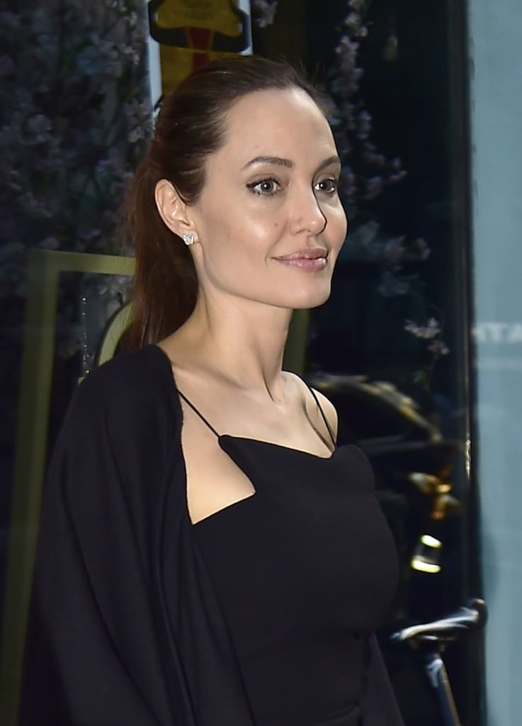 Angelina Jolie Black Dress in New York City June 2016