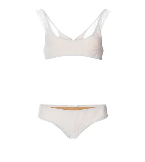 Made by Dawn Ribbed Scoop Neck Bikini Set ($260) | White Swimsuits ...