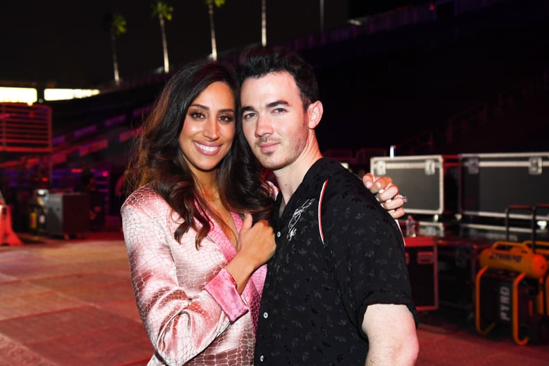 CARSON, CALIFORNIA - JUNE 01: (EDITORIAL USE ONLY. NO COMMERCIAL USE) (L-R) Danielle Jonas and Kevin Jonas pose backstage during the 2019 iHeartRadio Wango Tango presented by The JUVÉDERM® Collection of Dermal Fillers at Dignity Health Sports Park on June
