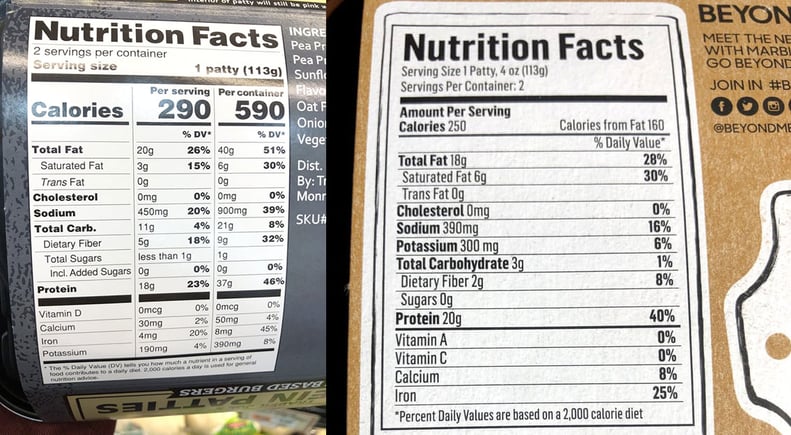 Trader Joe's Protein Patties Nutritional Info
