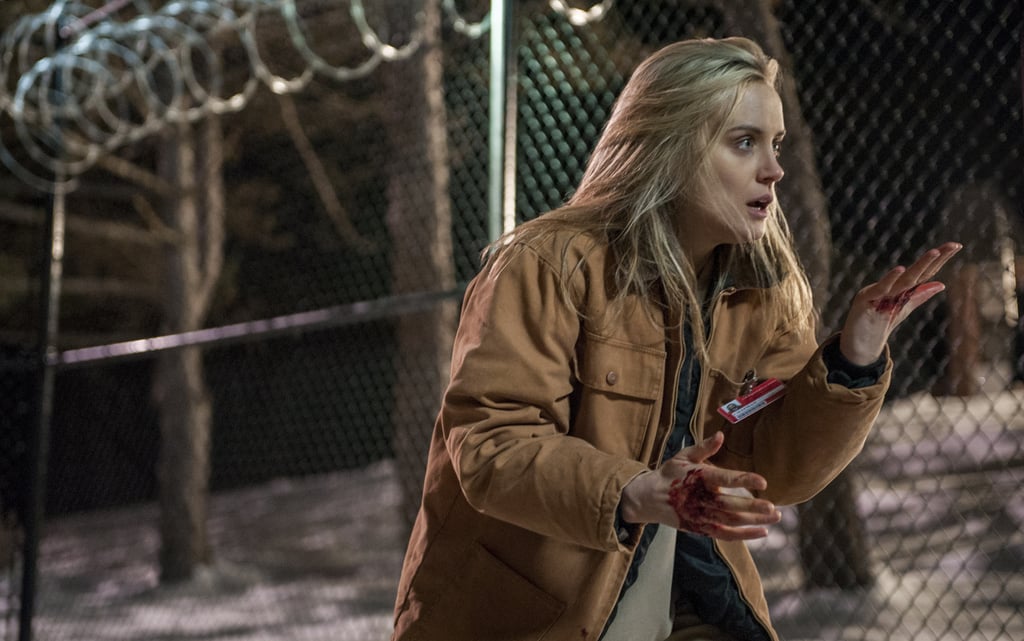Piper (Taylor Schilling) looks at blood on her hands.
Source: Netflix