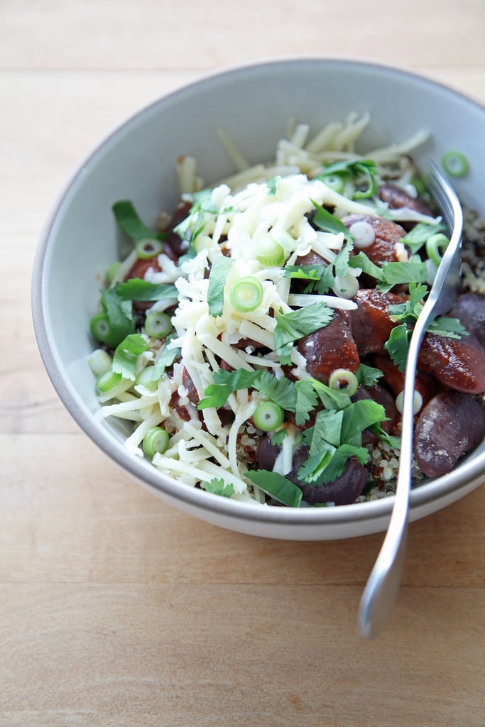 Slow-Cooker Beans With Quinoa, Scallions, and Cheddar