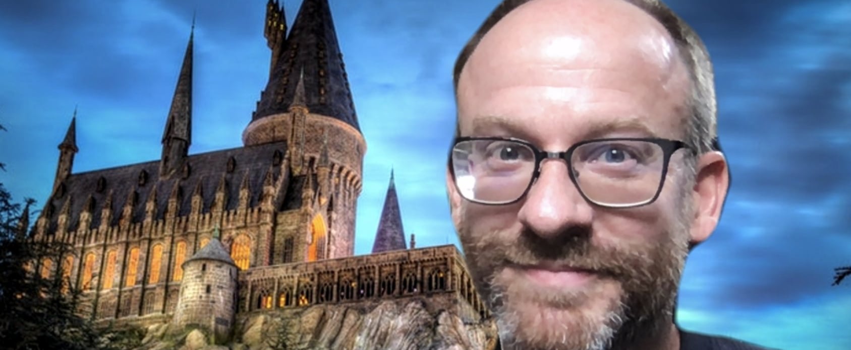 Professor Teaching In Front Of Virtual Hogwarts Backdrop Popsugar Family