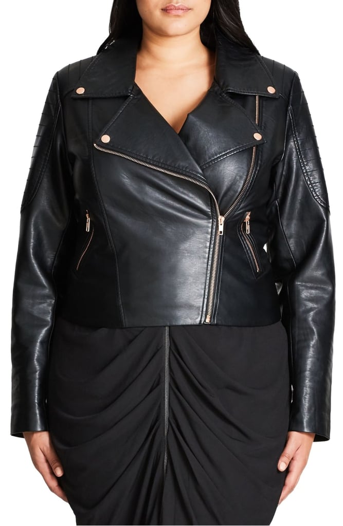 City Chic Faux Leather Biker Jacket