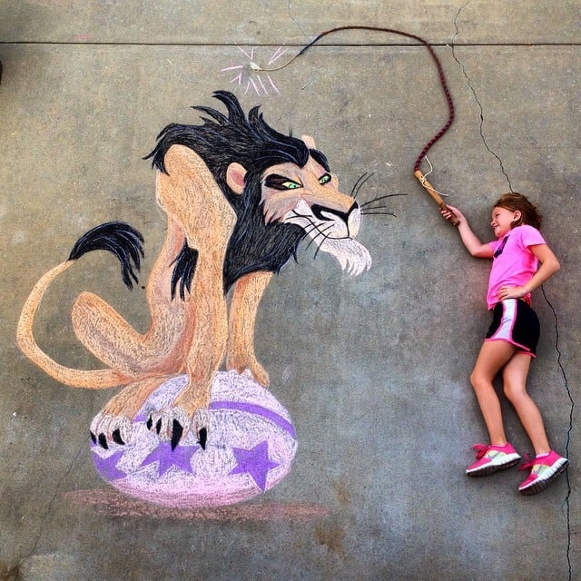 Scar Lion King Chalk Drawing