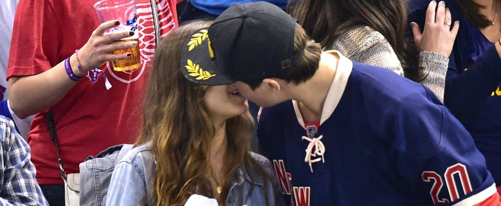 Ansel Elgort Kisses Girlfriend at Hockey Game | Pictures