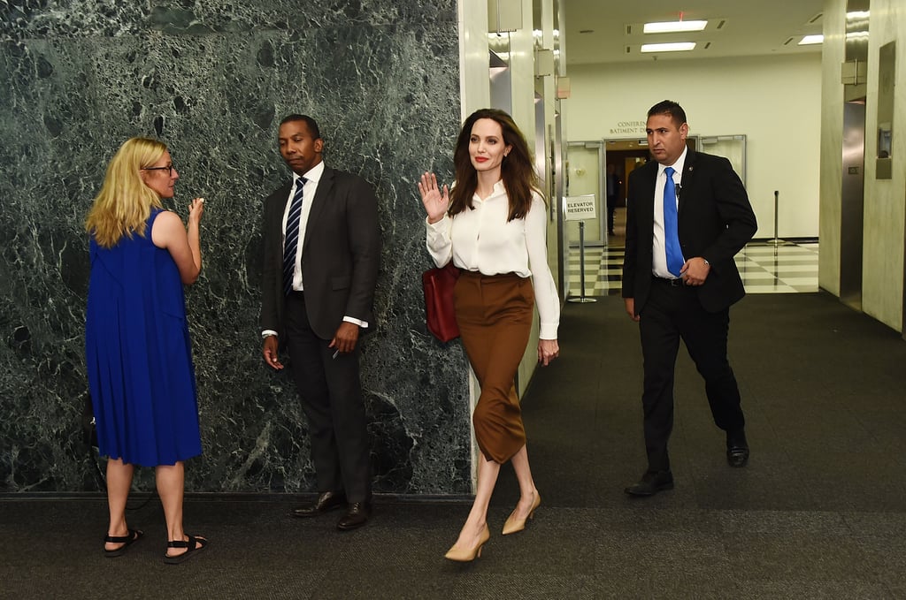 Angelina Jolie's Brown Skirt at UN Visit