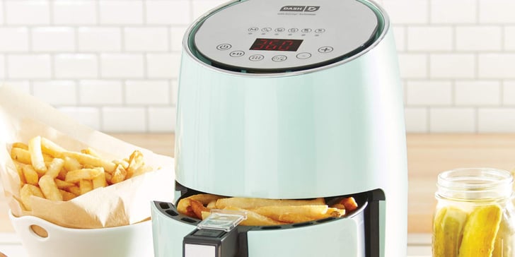 Temperature Control Aqua Auto Shut Off Feature DASH Compact Electric Air Fryer 1.6 L Oven Cooker with Digital Display up to 2 QT Non Stick Fry Basket Recipe Guide 