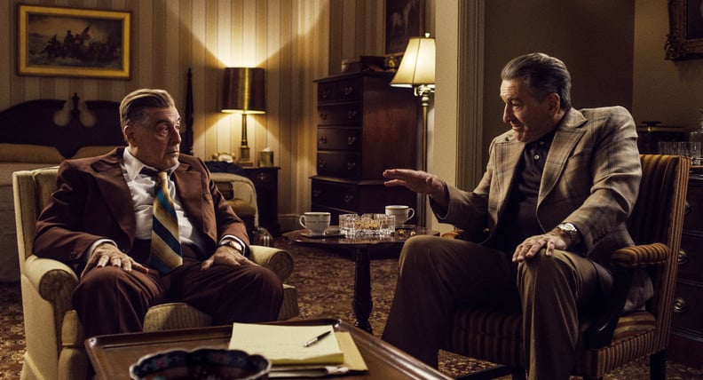 THE IRISHMAN, from left: Al Pacino as Jimmy Hoffa, Robert De Niro, 2019.  Netflix / courtesy Everett Collection