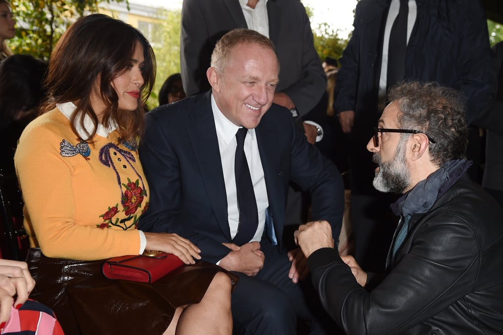 Salma Hayek and Her Husband at Milan Fashion Week