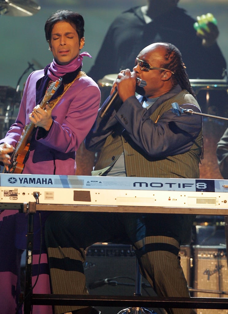 Pictured: Prince and Stevie Wonder