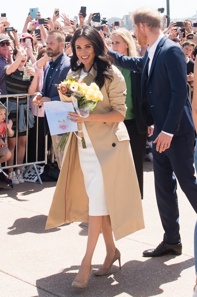 Meghan Markle Getting Bouquet of Flowers in Australia 2018