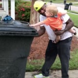 Little Boy Helping Garbage Man