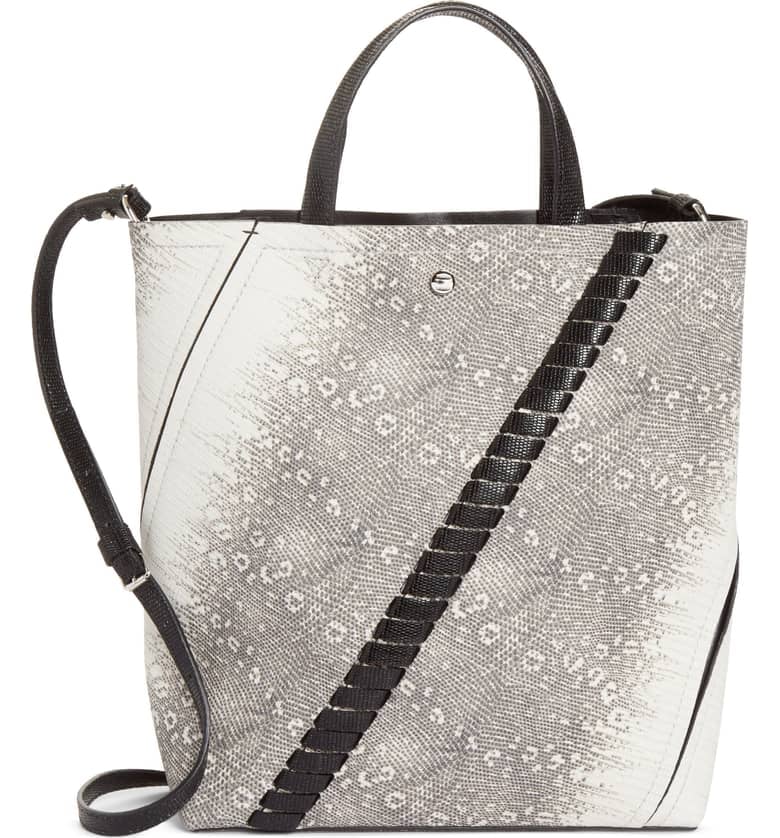 Proenza Schouler Mini Hex Whipstitch Lizard & Leather Bucket Bag