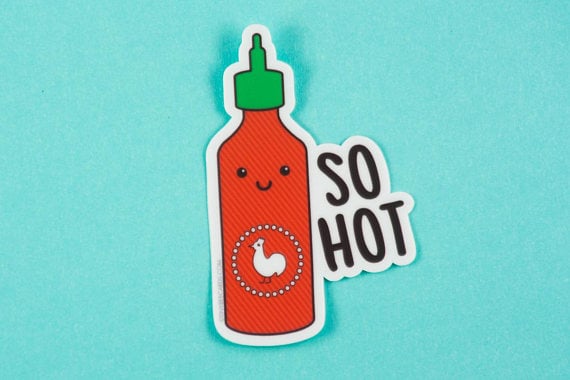 Tiny Sriracha Decal ($3)