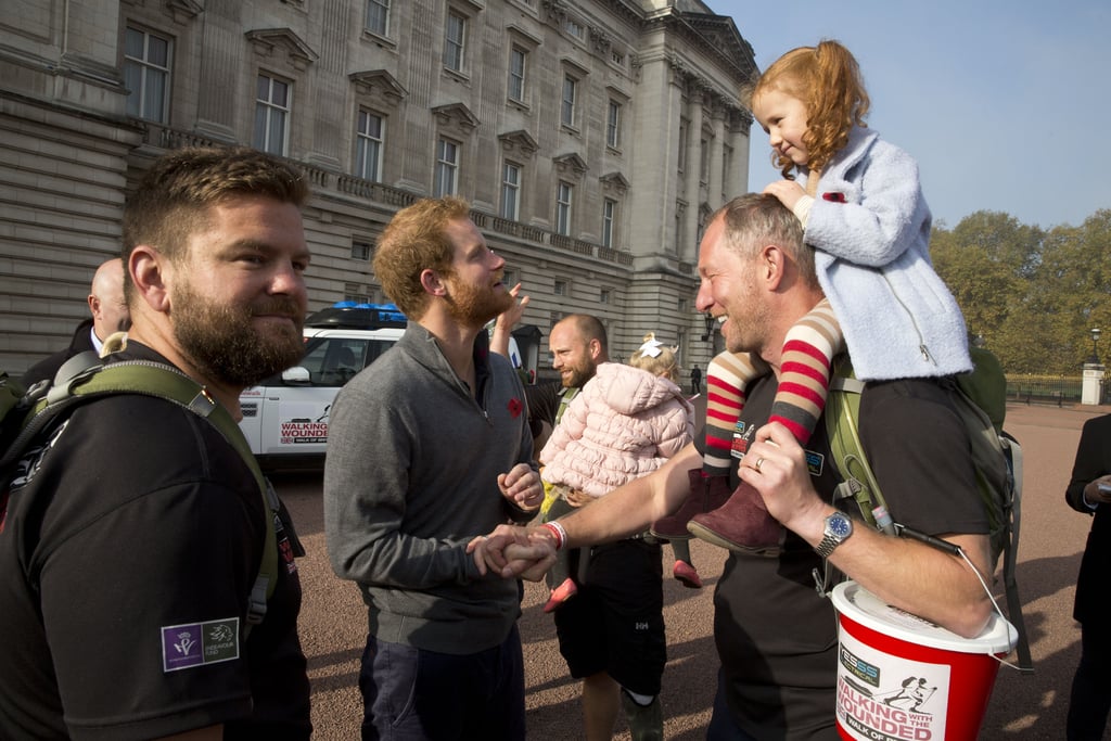 Prince Harry Meets Veterans From the Walk of Britain