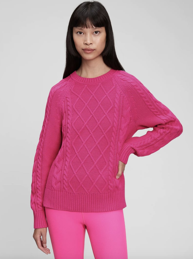 Gap Cable Knit Sweater in Sizzling Pink Fuchsia