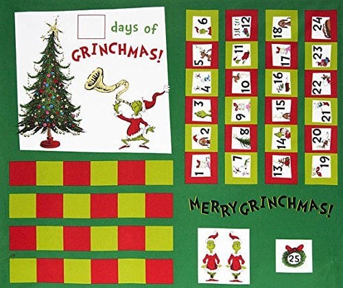 Dr Seuss Grinch Advent Calendar Panel From How the Grinch Stole Christmas