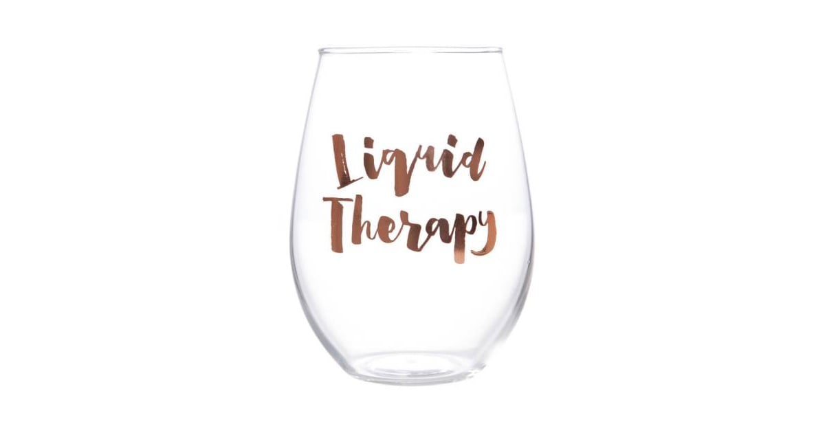 Slant Collections "Liquid Therapy" Stemless Wine Glass Best Gifts For