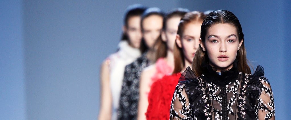 Gigi Hadid Glitter Eyebrows at Giambattista Valli 2016