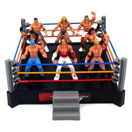 Mini Combat Action Wrestling Toy Figure Play Set