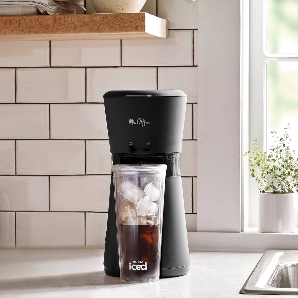 对于冰咖啡爱好者:咖啡先生冰咖啡机与可重复使用的玻璃杯和咖啡过滤器