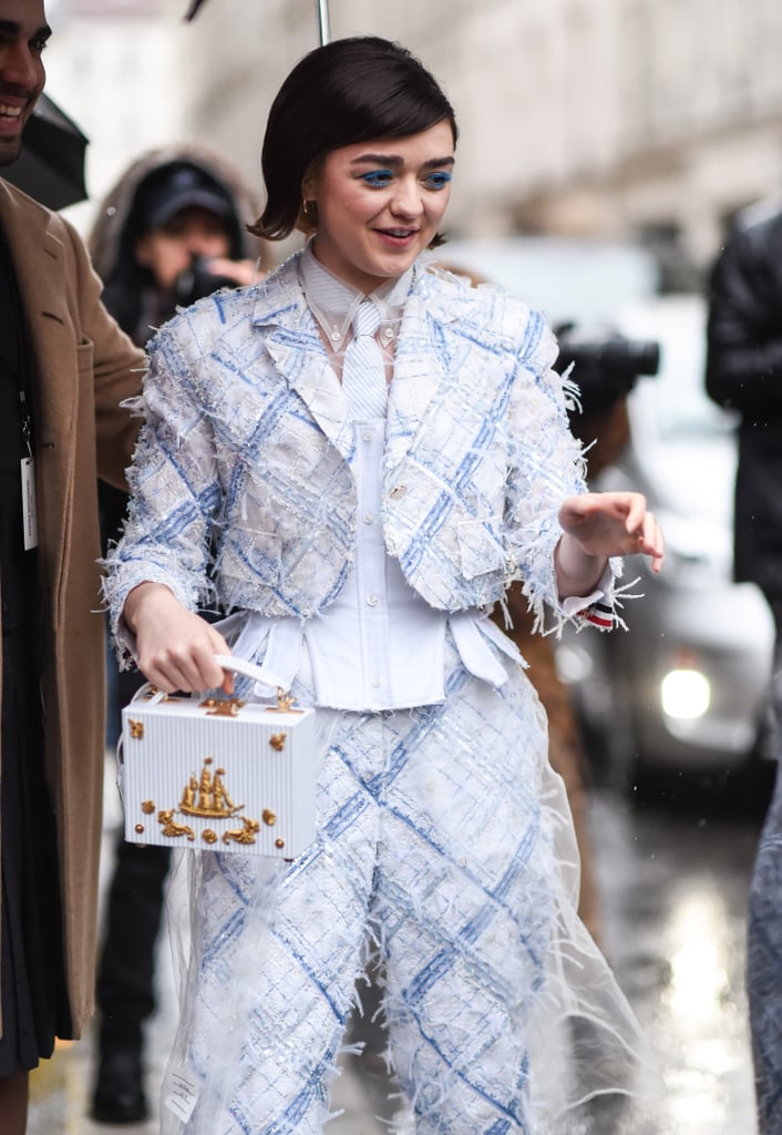 Maisie Williams and Reuben Selby Matching Thom Browne Suits