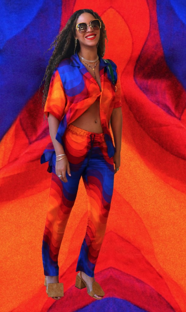 Beyoncé's Wave-Print Set and Geometric Heels