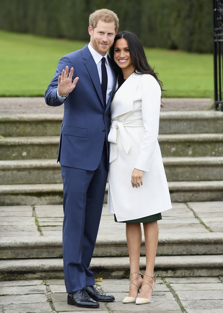 Meghan Wearing a White Trench Coat From Line