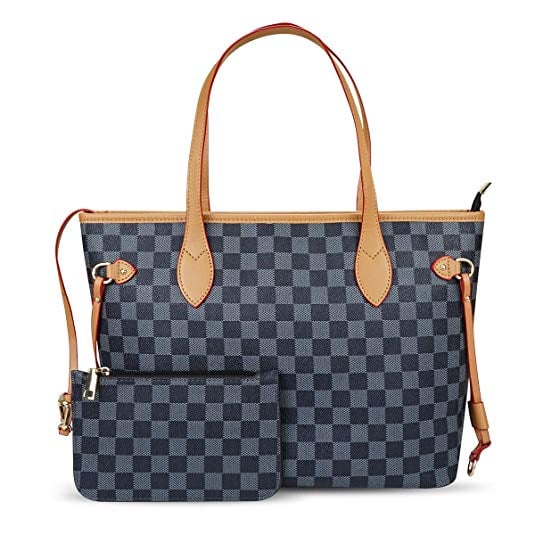 LASPERG Checkered Tote Shoulder Bag