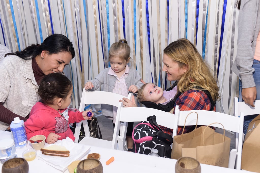 Drew Barrymore and Daughters at Jessica Alba's Holiday Event