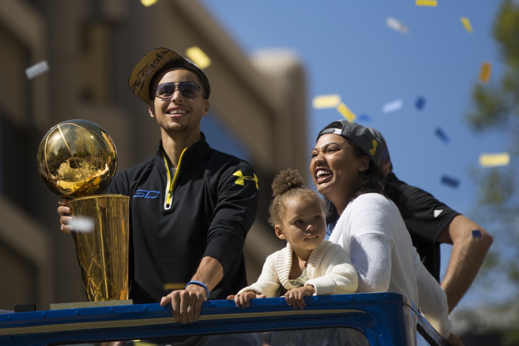 Steph Curry and His Family at Warriors Parade 2015
