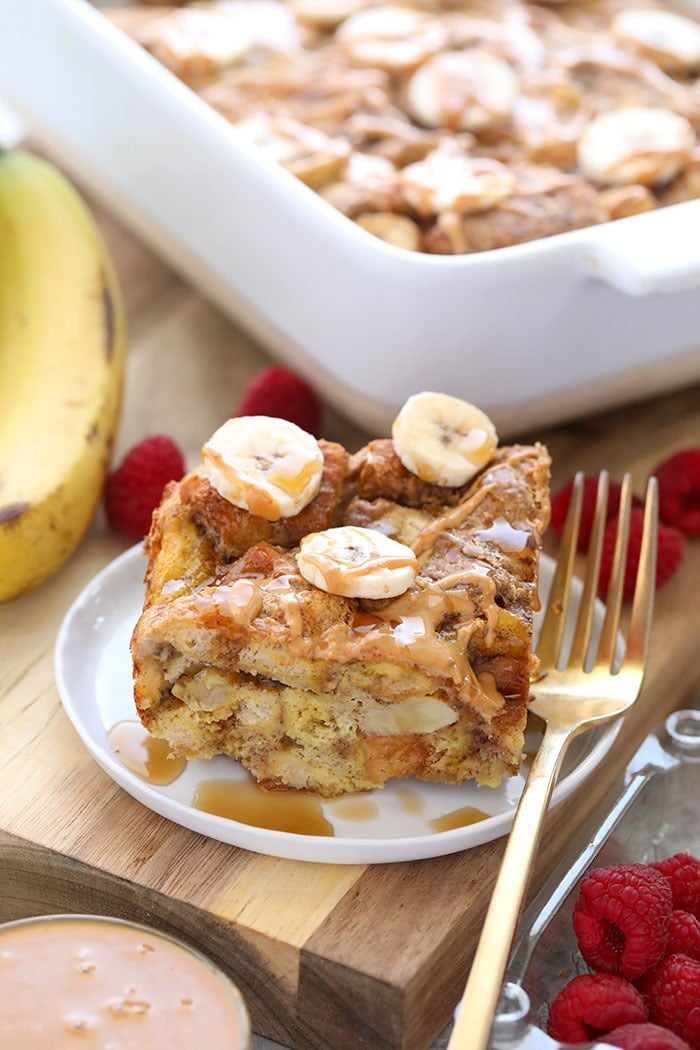 Peanut Butter Banana FrenchToast Bake Banana Recipes POPSUGAR Food