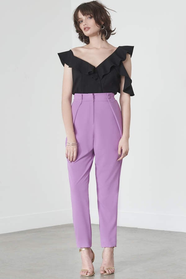 Button Tab Tailored Trousers