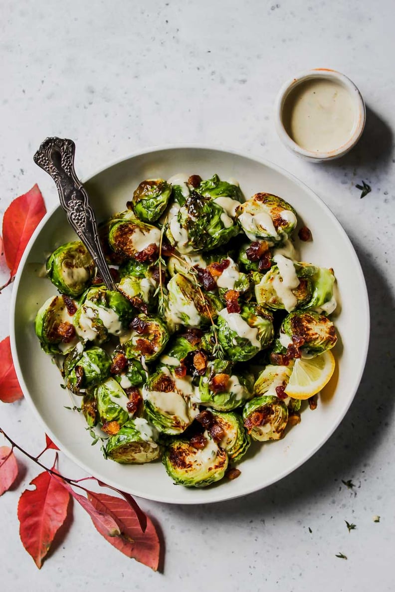 Unique Thanksgiving Side Dish: 5-Ingredient Tahini-Thyme Brussels Sprouts