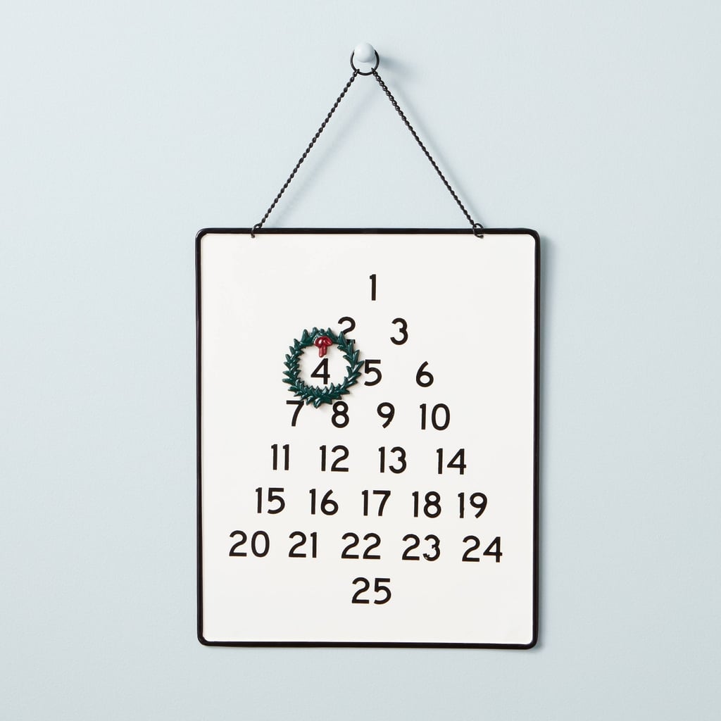 Metal Advent Calendar With Wreath Magnet