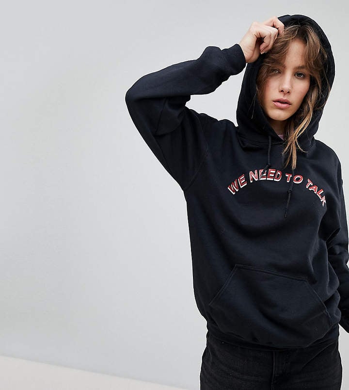Adolescent Clothing Oversized Hoodie With We Need To Talk Print
