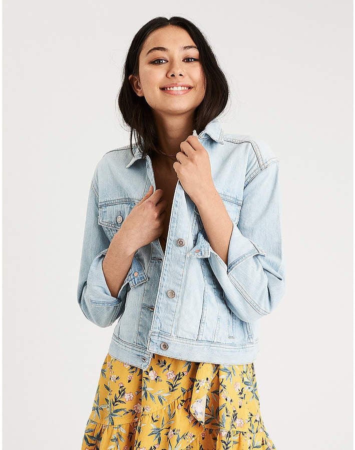 American Eagle Classic Light Wash Denim Jacket