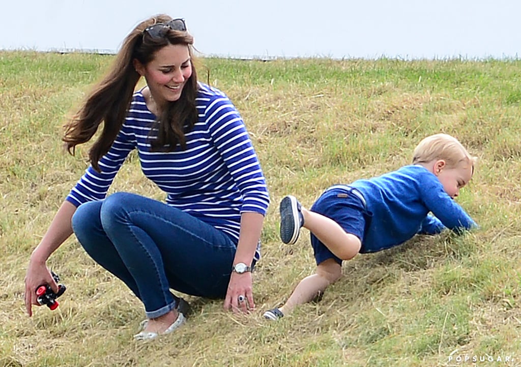 Prince George and Kate Middleton at Polo Match in June 2015
