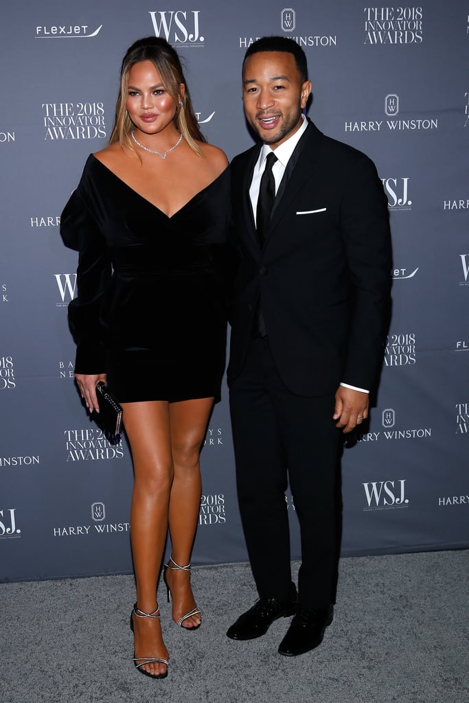 Chrissy Teigen Black Velvet Dress WSJ Awards November 2018