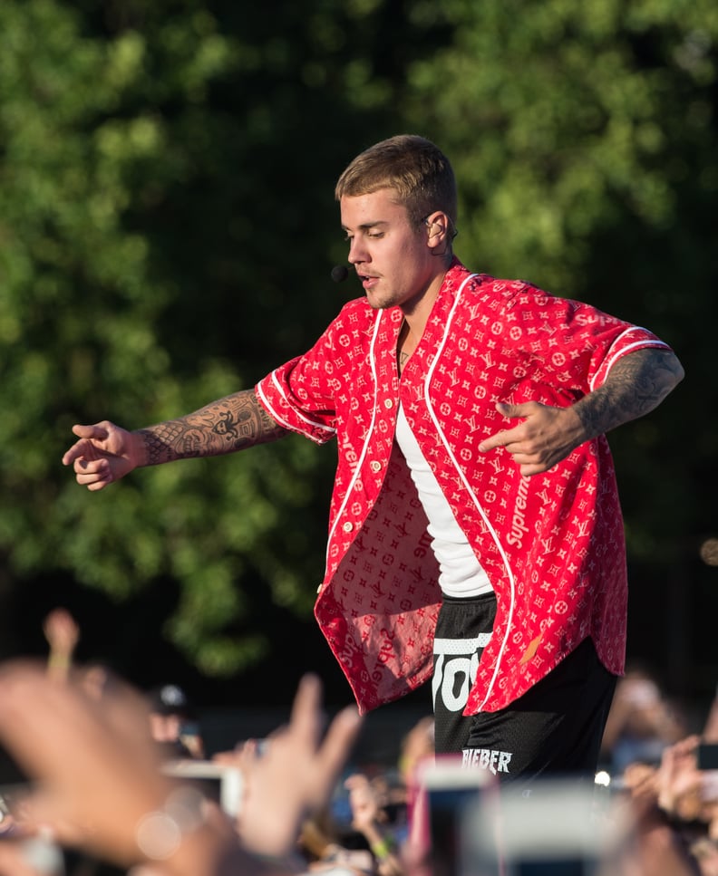 Justin Opting For a Logo-Covered Shirt